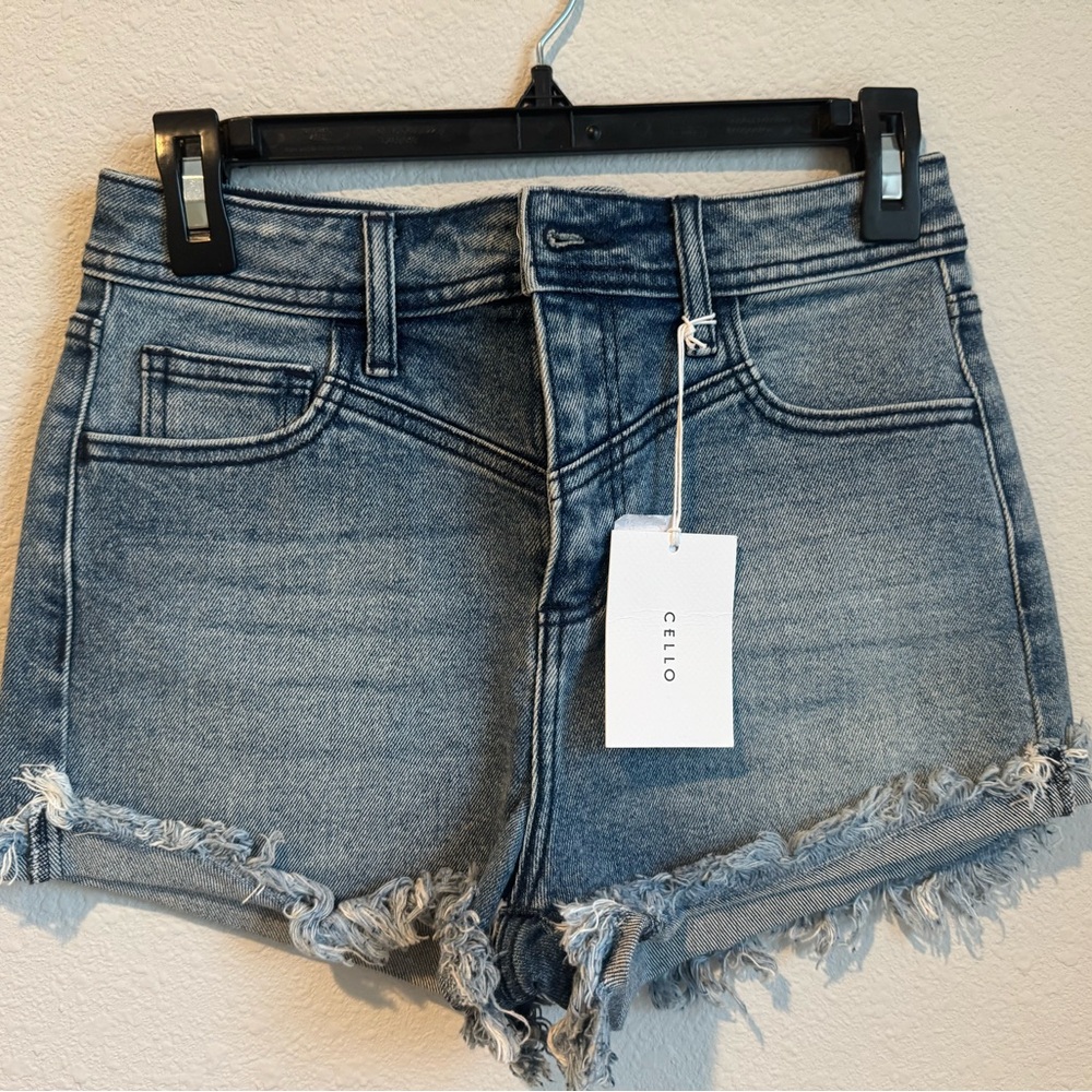 Cello Frayed Hem Jean Shorts